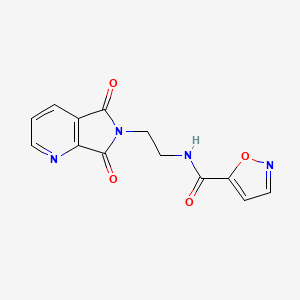molecular formula C13H10N4O4 B2907869 N-(2-(5,7-dioxo-5H-pyrrolo[3,4-b]pyridin-6(7H)-yl)ethyl)isoxazole-5-carboxamide CAS No. 2034337-10-3