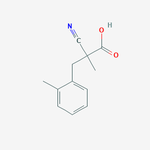 molecular formula C12H13NO2 B2907881 2-Cyano-2-methyl-3-(2-methylphenyl)propanoic acid CAS No. 1267455-70-8