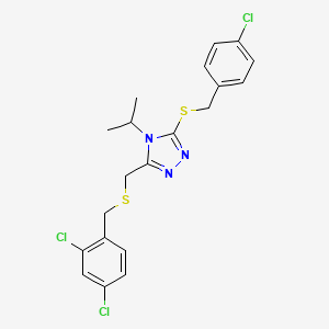 4-chlorobenzyl 5-{[(2,4-dichlorobenzyl)sulfanyl]methyl}-4-isopropyl-4H-1,2,4-triazol-3-yl sulfide