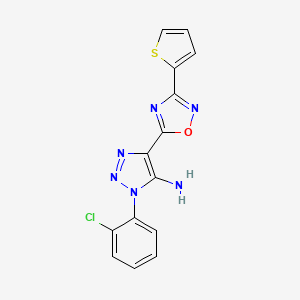 molecular formula C14H9ClN6OS B2907889 1-(2-chlorophenyl)-4-[3-(thiophen-2-yl)-1,2,4-oxadiazol-5-yl]-1H-1,2,3-triazol-5-amine CAS No. 892748-66-2
