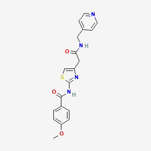 molecular formula C19H18N4O3S B2907897 4-methoxy-N-(4-(2-oxo-2-((pyridin-4-ylmethyl)amino)ethyl)thiazol-2-yl)benzamide CAS No. 941943-31-3