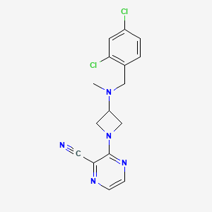 molecular formula C16H15Cl2N5 B2907898 3-[3-[(2,4-Dichlorophenyl)methyl-methylamino]azetidin-1-yl]pyrazine-2-carbonitrile CAS No. 2380098-62-2