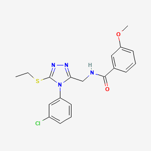 N-((4-(3-chlorophenyl)-5-(ethylthio)-4H-1,2,4-triazol-3-yl)methyl)-3-methoxybenzamide