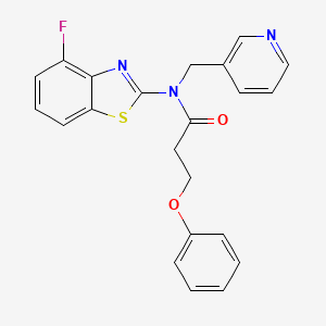 molecular formula C22H18FN3O2S B2907909 N-(4-fluorobenzo[d]thiazol-2-yl)-3-phenoxy-N-(pyridin-3-ylmethyl)propanamide CAS No. 895012-78-9