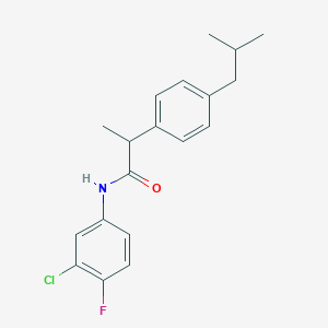 molecular formula C19H21ClFNO B290792 N-(3-chloro-4-fluorophenyl)-2-(4-isobutylphenyl)propanamide 