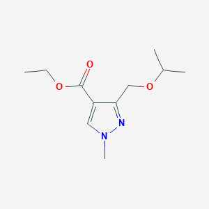 molecular formula C11H18N2O3 B2907926 Ethyl 1-methyl-3-(propan-2-yloxymethyl)pyrazole-4-carboxylate CAS No. 1975118-66-1