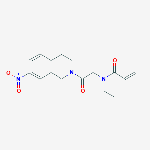 molecular formula C16H19N3O4 B2907930 N-Ethyl-N-[2-(7-nitro-3,4-dihydro-1H-isoquinolin-2-yl)-2-oxoethyl]prop-2-enamide CAS No. 2361793-25-9