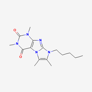 molecular formula C16H23N5O2 B2907932 2,4,7,8-Tetramethyl-6-pentylpurino[7,8-a]imidazole-1,3-dione CAS No. 899727-66-3