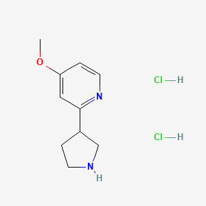 molecular formula C10H16Cl2N2O B2907937 4-Methoxy-2-pyrrolidin-3-ylpyridine;dihydrochloride CAS No. 2378503-57-0