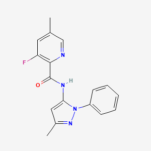 molecular formula C17H15FN4O B2907938 3-fluoro-5-methyl-N-(3-methyl-1-phenyl-1H-pyrazol-5-yl)pyridine-2-carboxamide CAS No. 2415585-37-2