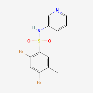 molecular formula C12H10Br2N2O2S B2907942 [(2,4-Dibromo-5-methylphenyl)sulfonyl]-3-pyridylamine CAS No. 1246824-19-0