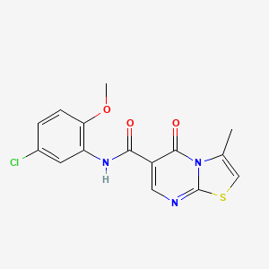 molecular formula C15H12ClN3O3S B2907953 N-(5-chloro-2-methoxyphenyl)-3-methyl-5-oxo-5H-thiazolo[3,2-a]pyrimidine-6-carboxamide CAS No. 851945-92-1