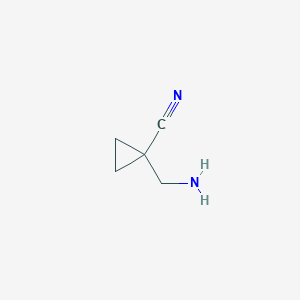 molecular formula C5H8N2 B2907960 1-(Aminomethyl)cyclopropanecarbonitrile CAS No. 1124213-09-7; 1205544-78-0