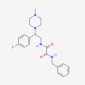 molecular formula C22H27FN4O2 B2907963 N1-benzyl-N2-(2-(4-fluorophenyl)-2-(4-methylpiperazin-1-yl)ethyl)oxalamide CAS No. 903255-70-9