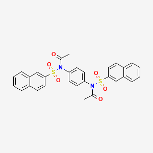 molecular formula C30H24N2O6S2 B2907964 N-[4-[acetyl(naphthalen-2-ylsulfonyl)amino]phenyl]-N-naphthalen-2-ylsulfonylacetamide CAS No. 301313-59-7