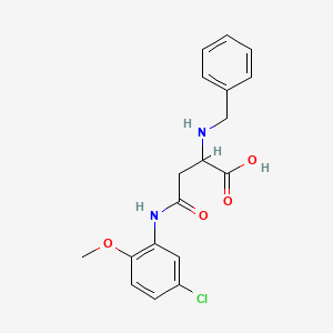 molecular formula C18H19ClN2O4 B2907968 2-(Benzylamino)-4-(5-chloro-2-methoxyanilino)-4-oxobutanoic acid CAS No. 1026764-52-2