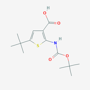 molecular formula C14H21NO4S B2907977 2-(Tert-butoxycarbonylamino)-5-tert-butylthiophene-3-carboxylic acid CAS No. 890926-65-5