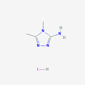 molecular formula C4H9IN4 B2907978 dimethyl-4H-1,2,4-triazol-3-amine hydroiodide CAS No. 857371-43-8