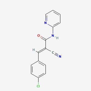 molecular formula C15H10ClN3O B2907981 (2E)-3-(4-chlorophenyl)-2-cyano-N-(pyridin-2-yl)prop-2-enamide CAS No. 958266-50-7