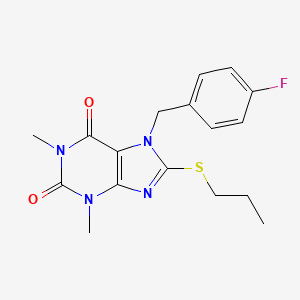 7-(4-fluorobenzyl)-1,3-dimethyl-8-(propylthio)-1H-purine-2,6(3H,7H)-dione