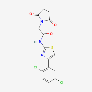 molecular formula C15H11Cl2N3O3S B2907992 N-(4-(2,5-dichlorophenyl)thiazol-2-yl)-2-(2,5-dioxopyrrolidin-1-yl)acetamide CAS No. 380180-45-0