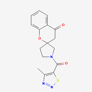 1'-(4-Methyl-1,2,3-thiadiazole-5-carbonyl)spiro[chroman-2,3'-pyrrolidin]-4-one