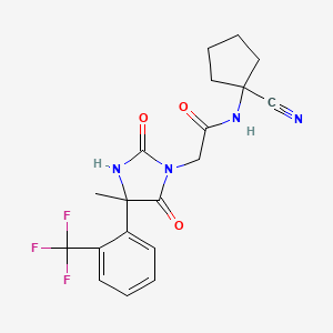 molecular formula C19H19F3N4O3 B2907998 N-(1-cyanocyclopentyl)-2-{4-methyl-2,5-dioxo-4-[2-(trifluoromethyl)phenyl]imidazolidin-1-yl}acetamide CAS No. 1222962-40-4