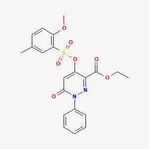 Ethyl 4-(((2-methoxy-5-methylphenyl)sulfonyl)oxy)-6-oxo-1-phenyl-1,6-dihydropyridazine-3-carboxylate