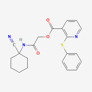 molecular formula C21H21N3O3S B2908003 [2-[(1-Cyanocyclohexyl)amino]-2-oxoethyl] 2-phenylsulfanylpyridine-3-carboxylate CAS No. 878091-97-5