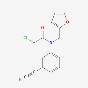 molecular formula C15H12ClNO2 B2908004 2-Chloro-N-(3-ethynylphenyl)-N-(furan-2-ylmethyl)acetamide CAS No. 2411305-64-9