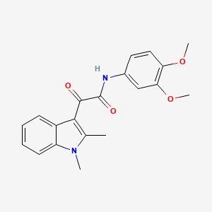 molecular formula C20H20N2O4 B2908006 N-(3,4-dimethoxyphenyl)-2-(1,2-dimethyl-1H-indol-3-yl)-2-oxoacetamide CAS No. 862831-70-7