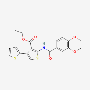 Ethyl 2-(2,3-dihydro-1,4-benzodioxine-6-carbonylamino)-4-thiophen-2-ylthiophene-3-carboxylate