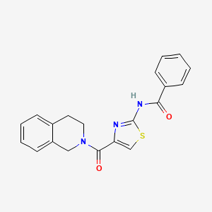 molecular formula C20H17N3O2S B2908009 N-(4-(1,2,3,4-tetrahydroisoquinoline-2-carbonyl)thiazol-2-yl)benzamide CAS No. 954619-34-2