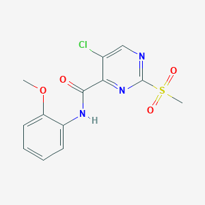 molecular formula C13H12ClN3O4S B2908010 5-chloro-N-(2-methoxyphenyl)-2-(methylsulfonyl)pyrimidine-4-carboxamide CAS No. 879954-77-5