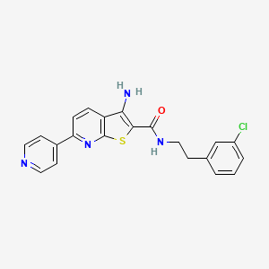 3-amino-N-(3-chlorophenethyl)-6-(4-pyridinyl)thieno[2,3-b]pyridine-2-carboxamide