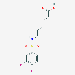 molecular formula C12H15F2NO4S B2908019 6-(3,4-Difluorobenzenesulfonamido)hexanoic acid CAS No. 726150-03-4