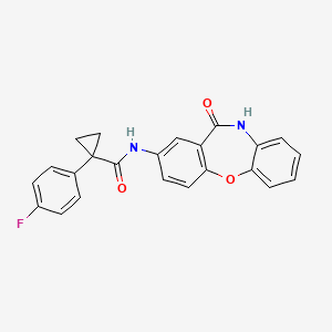 molecular formula C23H17FN2O3 B2908022 1-(4-fluorophenyl)-N-(11-oxo-10,11-dihydrodibenzo[b,f][1,4]oxazepin-2-yl)cyclopropanecarboxamide CAS No. 1251576-83-6