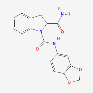 molecular formula C17H15N3O4 B2908026 N1-(benzo[d][1,3]dioxol-5-yl)indoline-1,2-dicarboxamide CAS No. 1103516-53-5