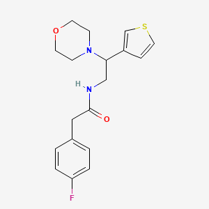 2-(4-fluorophenyl)-N-(2-morpholino-2-(thiophen-3-yl)ethyl)acetamide