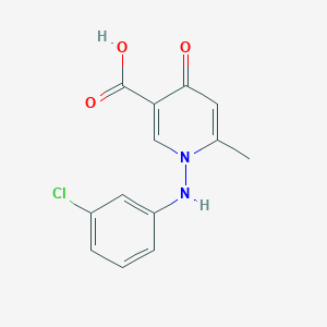 molecular formula C13H11ClN2O3 B2908049 1-(3-Chloroanilino)-6-methyl-4-oxo-1,4-dihydro-3-pyridinecarboxylic acid CAS No. 477886-60-5