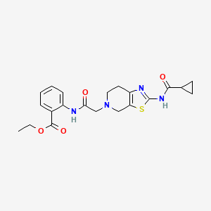 ethyl 2-(2-(2-(cyclopropanecarboxamido)-6,7-dihydrothiazolo[5,4-c]pyridin-5(4H)-yl)acetamido)benzoate