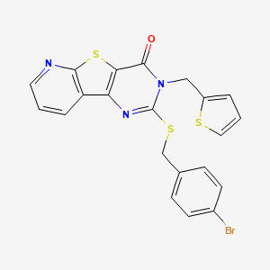 2-((4-bromobenzyl)thio)-3-(thiophen-2-ylmethyl)pyrido[3',2':4,5]thieno[3,2-d]pyrimidin-4(3H)-one