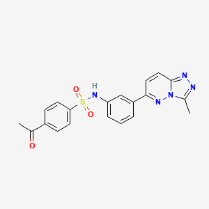 molecular formula C20H17N5O3S B2908054 4-acetyl-N-(3-(3-methyl-[1,2,4]triazolo[4,3-b]pyridazin-6-yl)phenyl)benzenesulfonamide CAS No. 894988-06-8