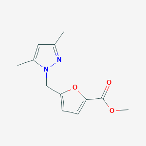 molecular formula C12H14N2O3 B2908060 Methyl 5-[(3,5-dimethyl-1h-pyrazol-1-yl)methyl]-2-furoate CAS No. 374909-94-1