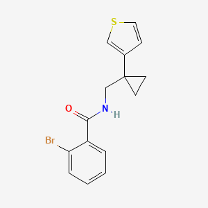 molecular formula C15H14BrNOS B2908063 2-Bromo-N-[(1-thiophen-3-ylcyclopropyl)methyl]benzamide CAS No. 2415492-24-7