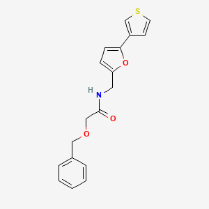 molecular formula C18H17NO3S B2908065 2-(benzyloxy)-N-((5-(thiophen-3-yl)furan-2-yl)methyl)acetamide CAS No. 2034439-63-7