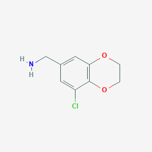 molecular formula C9H10ClNO2 B2908075 (8-Chloro-2,3-dihydro-1,4-benzodioxin-6-yl)methanamine CAS No. 923215-34-3