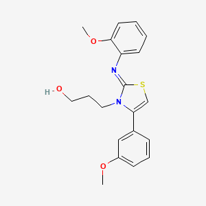 (Z)-3-(4-(3-methoxyphenyl)-2-((2-methoxyphenyl)imino)thiazol-3(2H)-yl)propan-1-ol