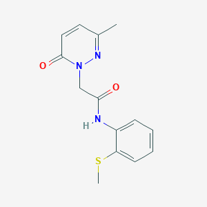 molecular formula C14H15N3O2S B2908079 2-(3-methyl-6-oxo-1,6-dihydropyridazin-1-yl)-N-[2-(methylsulfanyl)phenyl]acetamide CAS No. 1235148-28-3