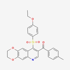 [9-(4-Ethoxyphenyl)sulfonyl-2,3-dihydro-[1,4]dioxino[2,3-g]quinolin-8-yl]-(4-methylphenyl)methanone